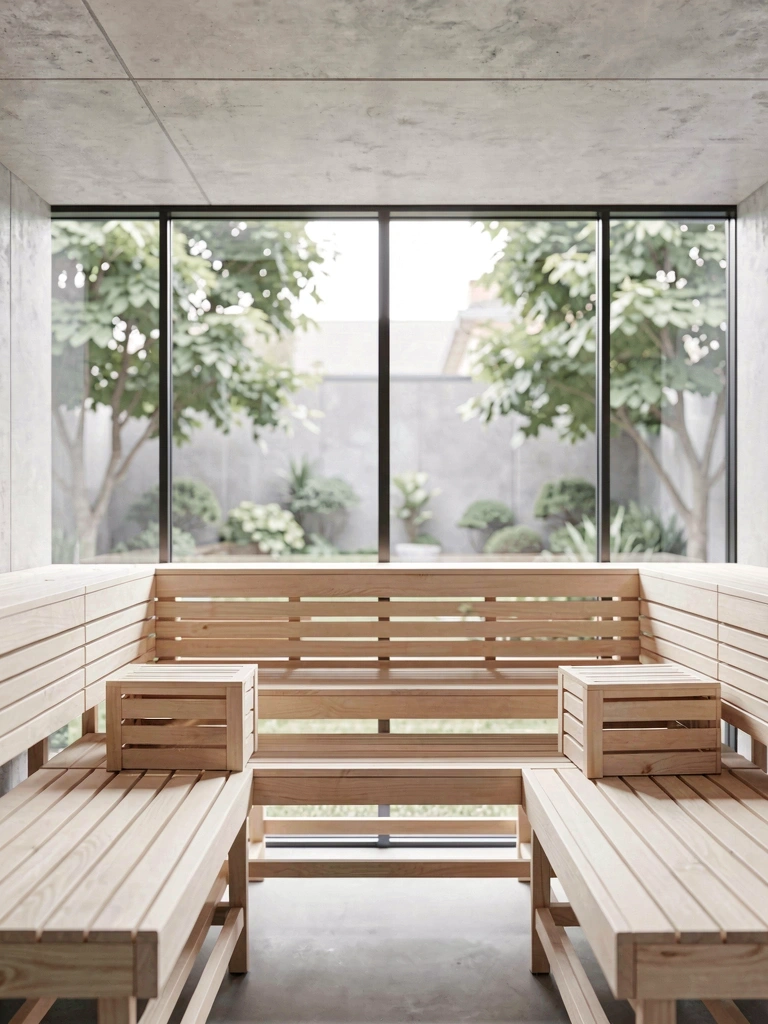 Modern szauna belső